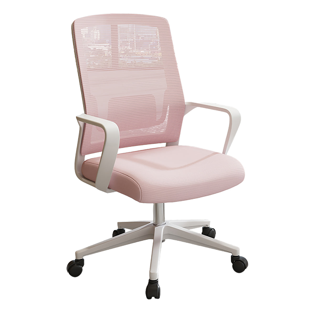 Minimalist Mobile Computer Office with Nylon Base and Casters