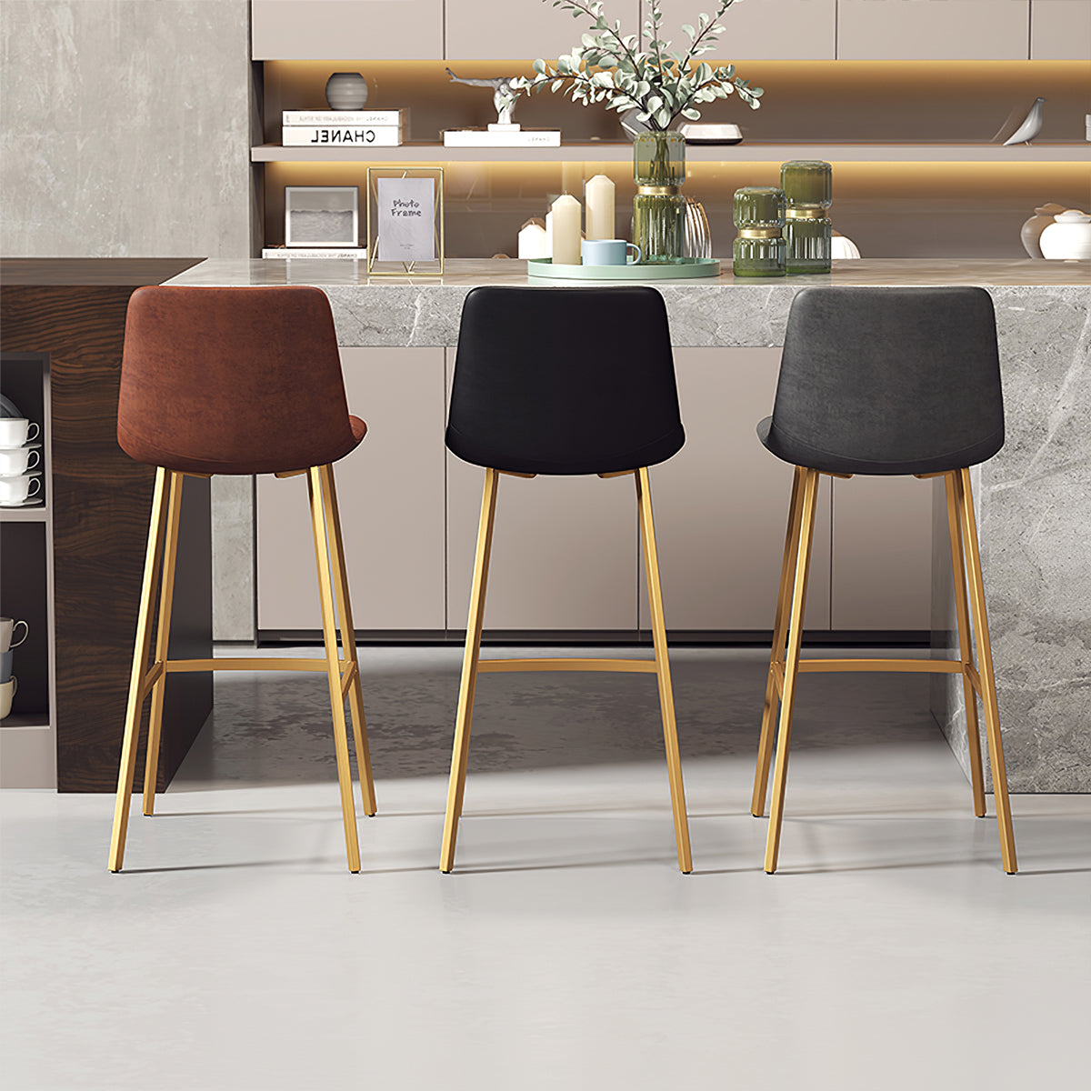 Luxury Iron Bar Stool with Backrest for Cafes and Home(Sale Event)