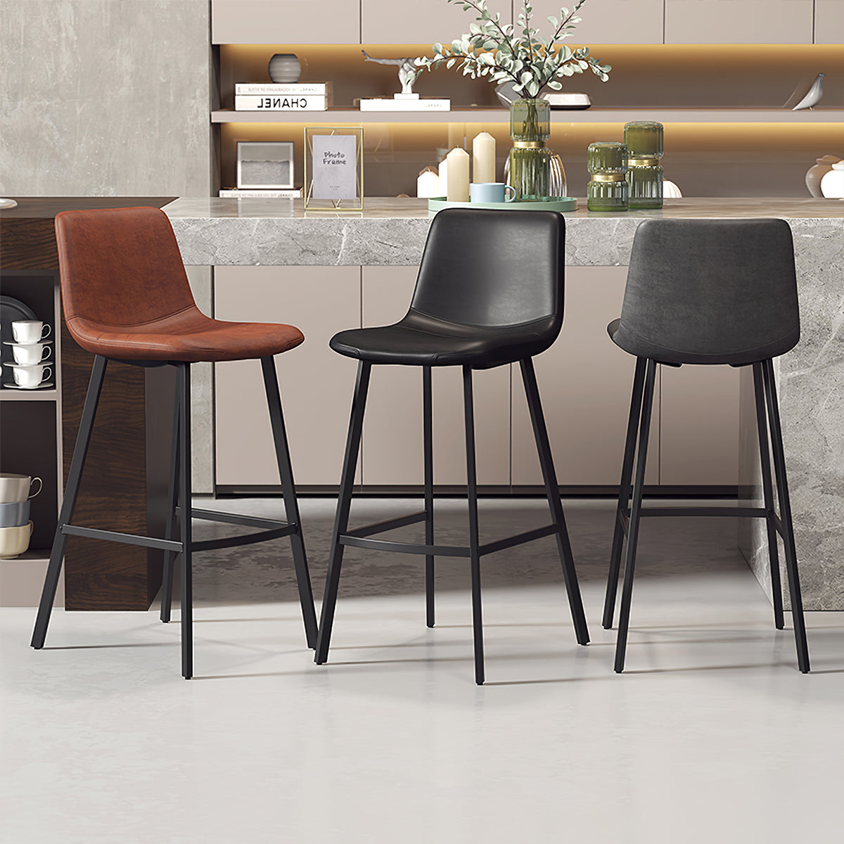 Luxury Iron Bar Stool with Backrest for Cafes and Home(Sale Event)