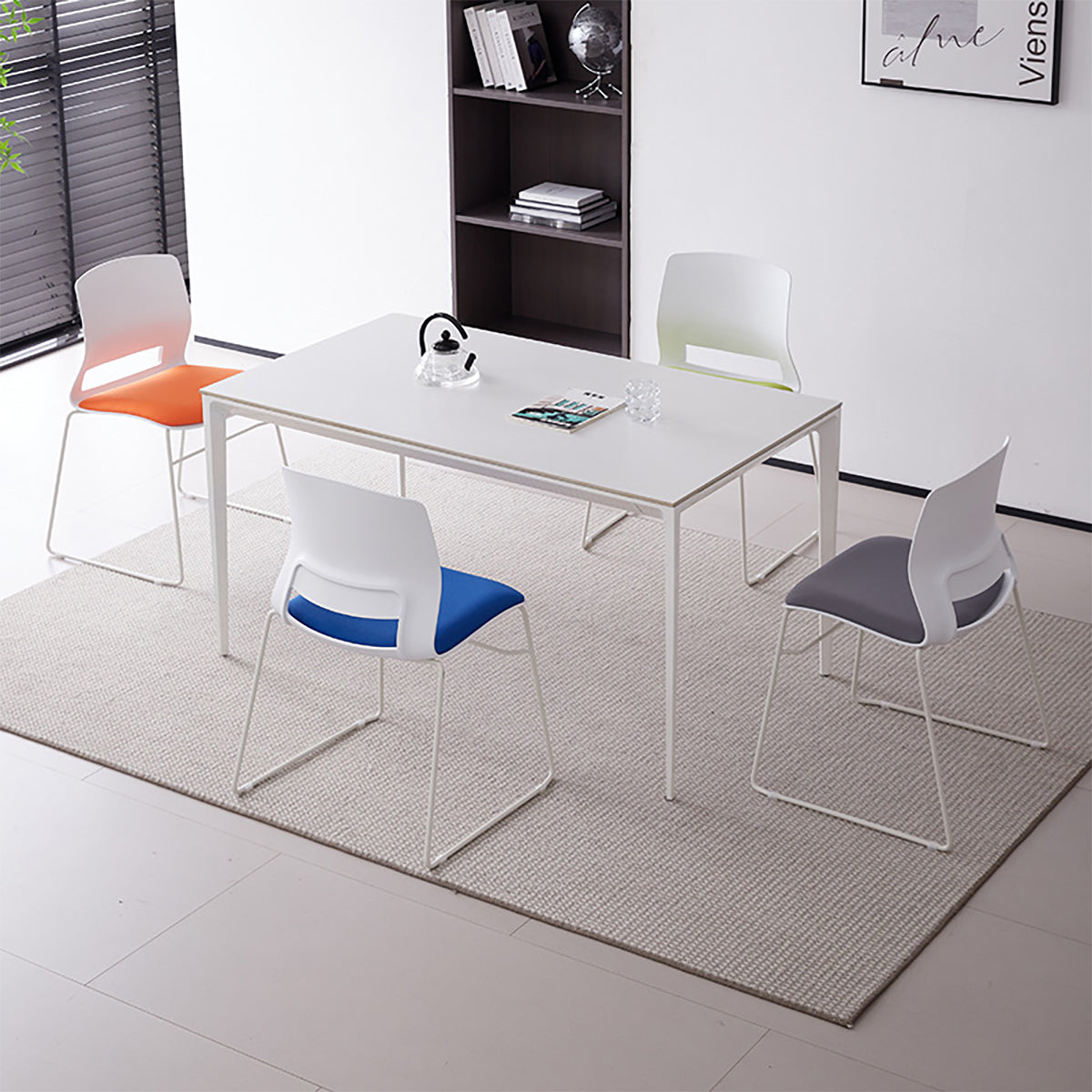 Minimalist Stackable Plastic Office Chairs for Meeting Rooms