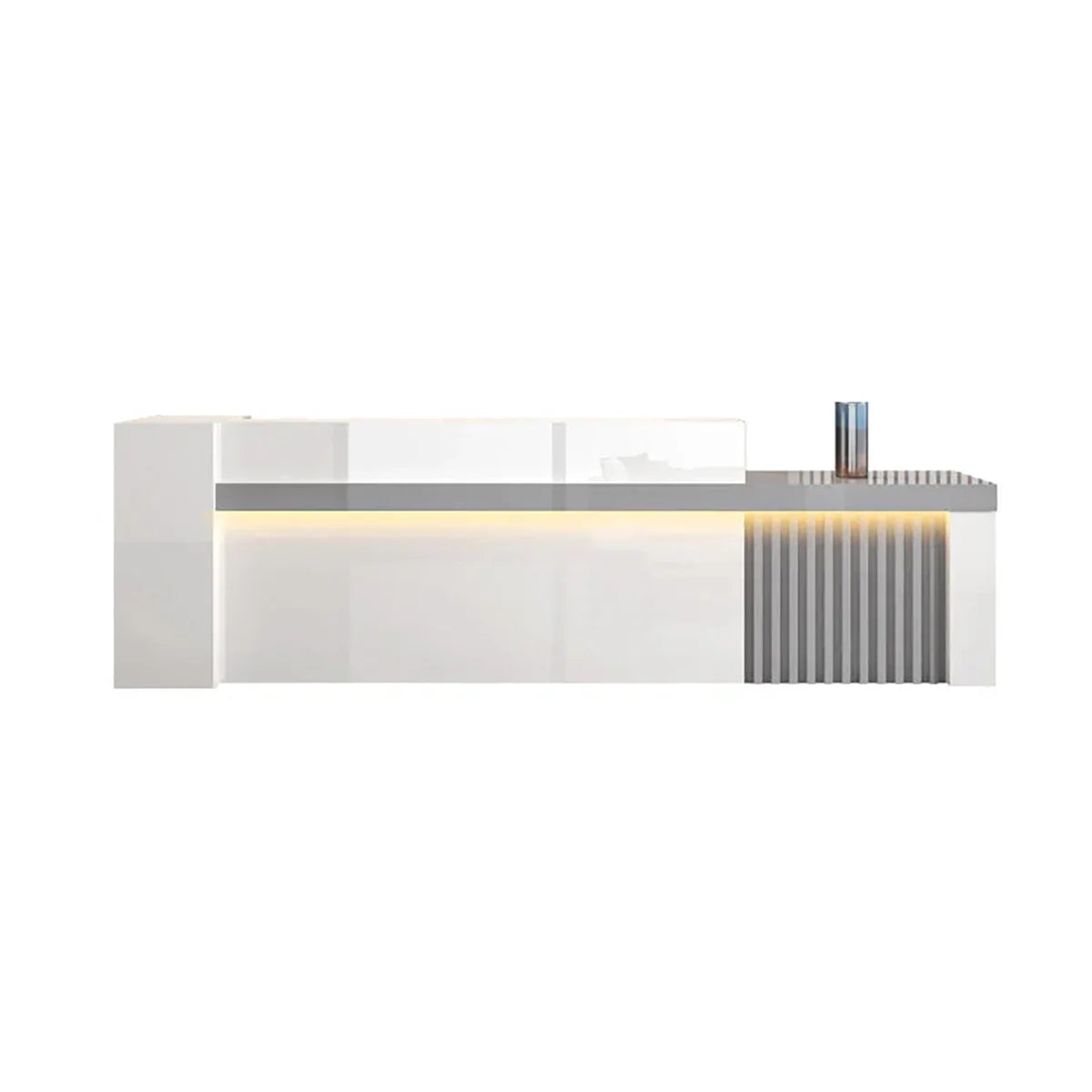 Minimalist Reception Desk with Side Storage Shelves for Office (Sale Event)