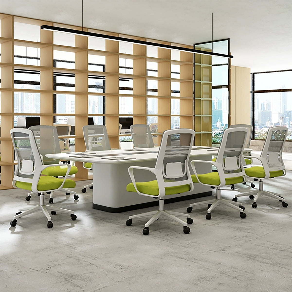 Minimalist Mobile Computer Office with Nylon Base and Casters