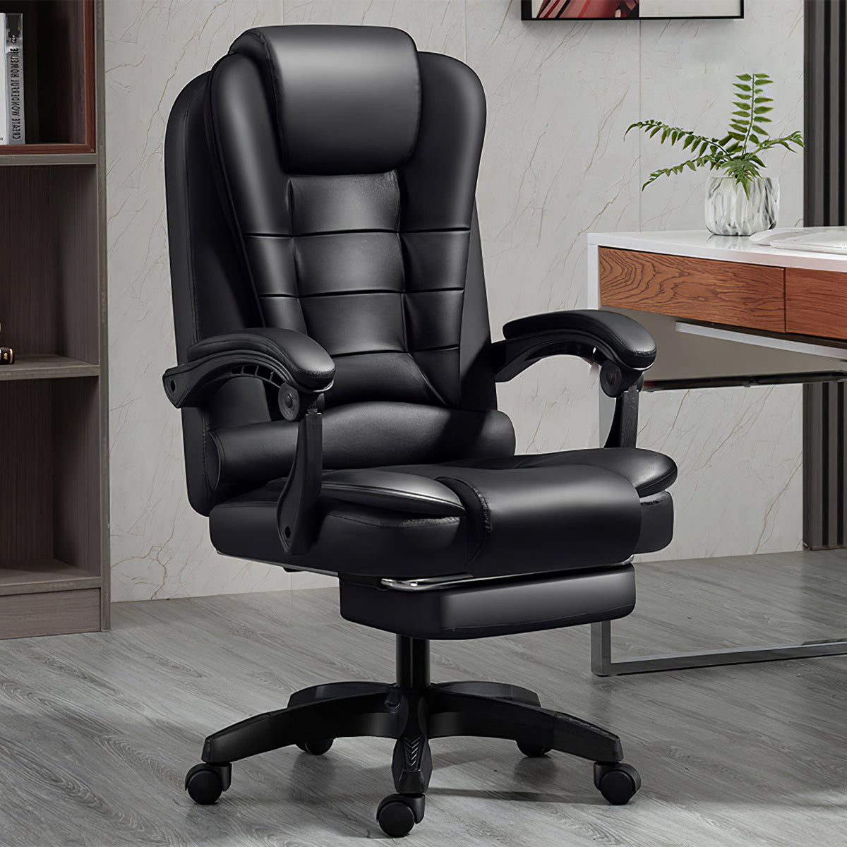Luxury Swivel Office Chair with Adjustable Recline & Massage Function