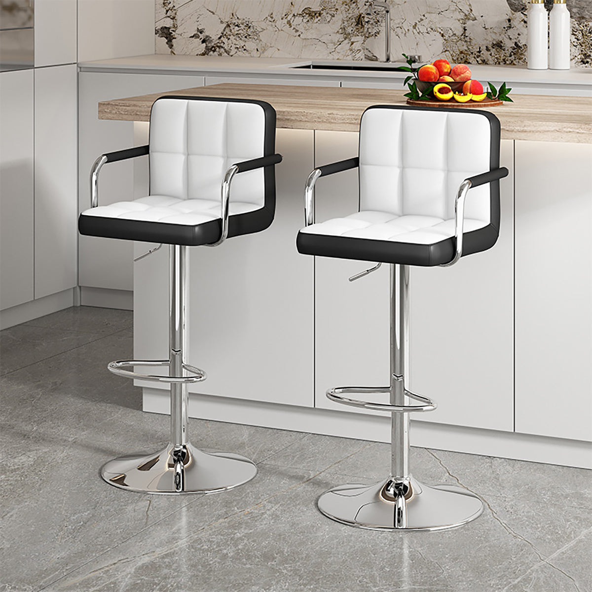 Adjustable Bar Stool with Backrest & Swivel for Commercial and Home