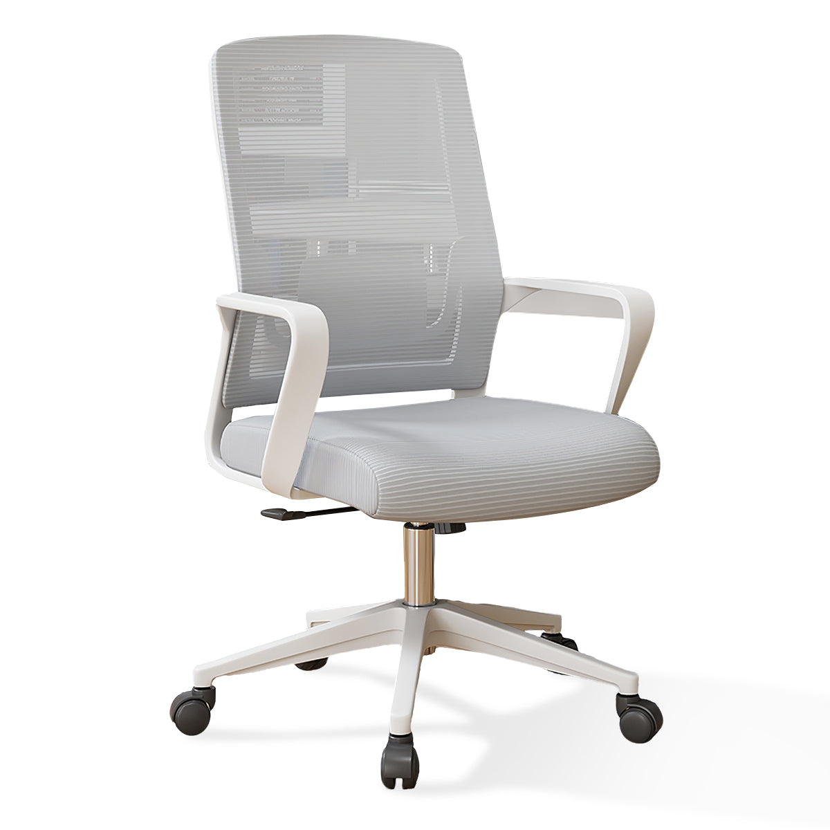 Minimalist Mobile Computer Office with Nylon Base and Casters