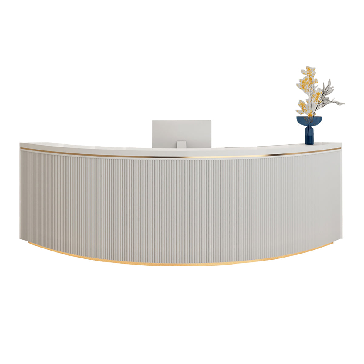 Minimalist White Semi-Circular Reception Desk for Beauty Salon(Sale Event)