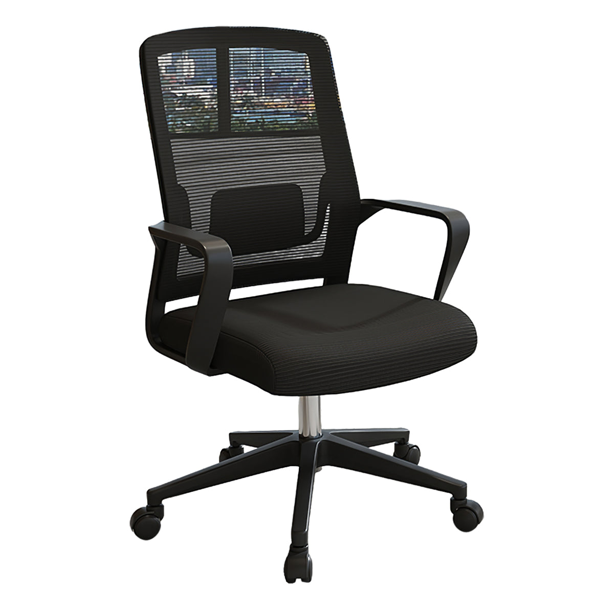 Minimalist Mobile Computer Office with Nylon Base and Casters