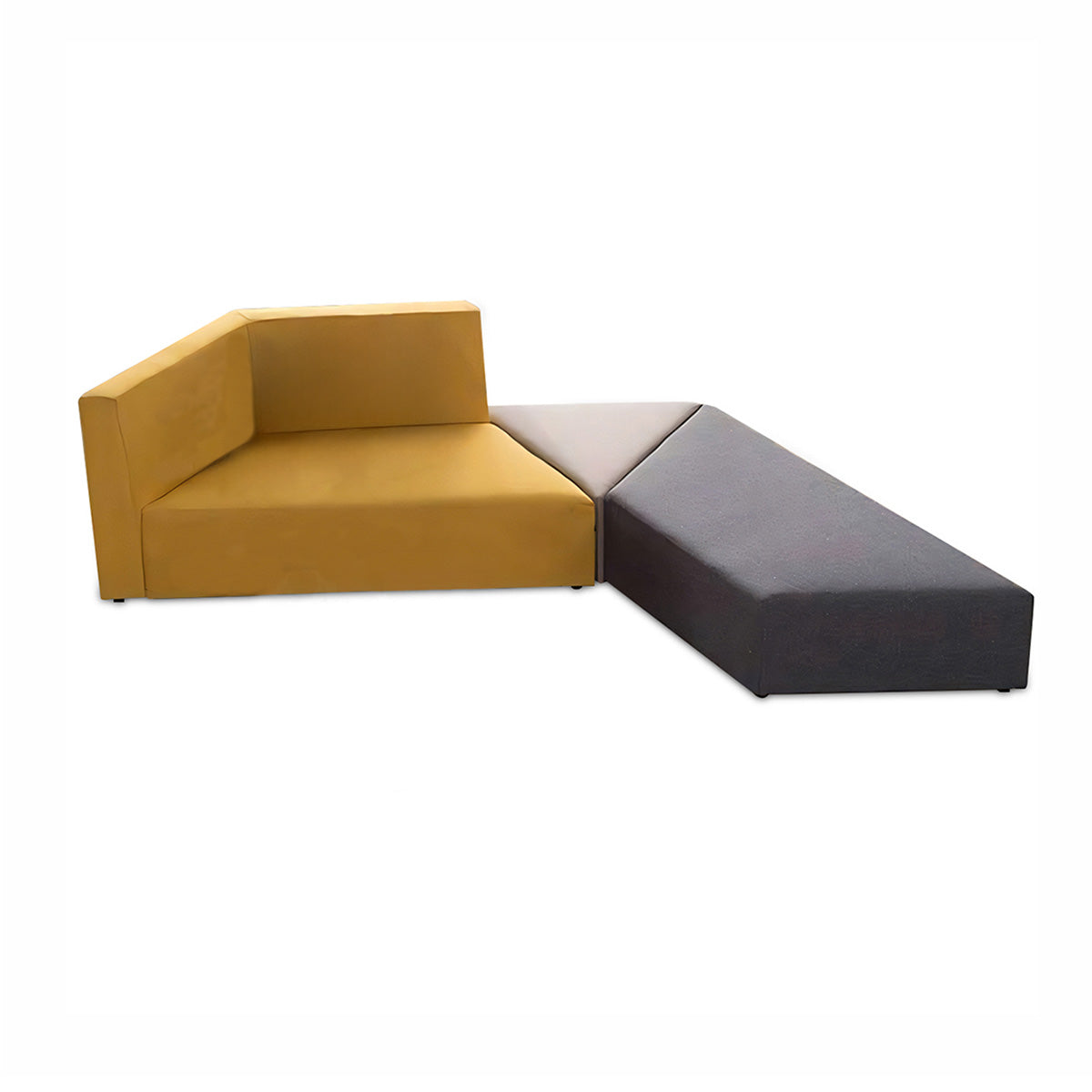 3-Piece Wooden Frame Corner Sofa with Armrest