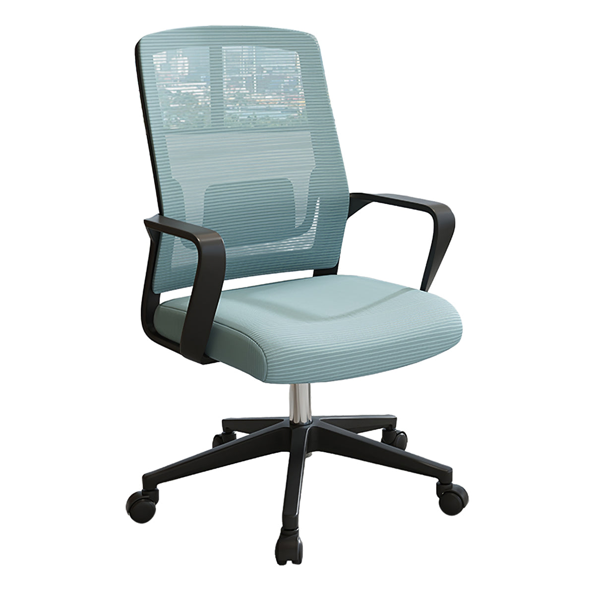 Minimalist Mobile Computer Office with Nylon Base and Casters