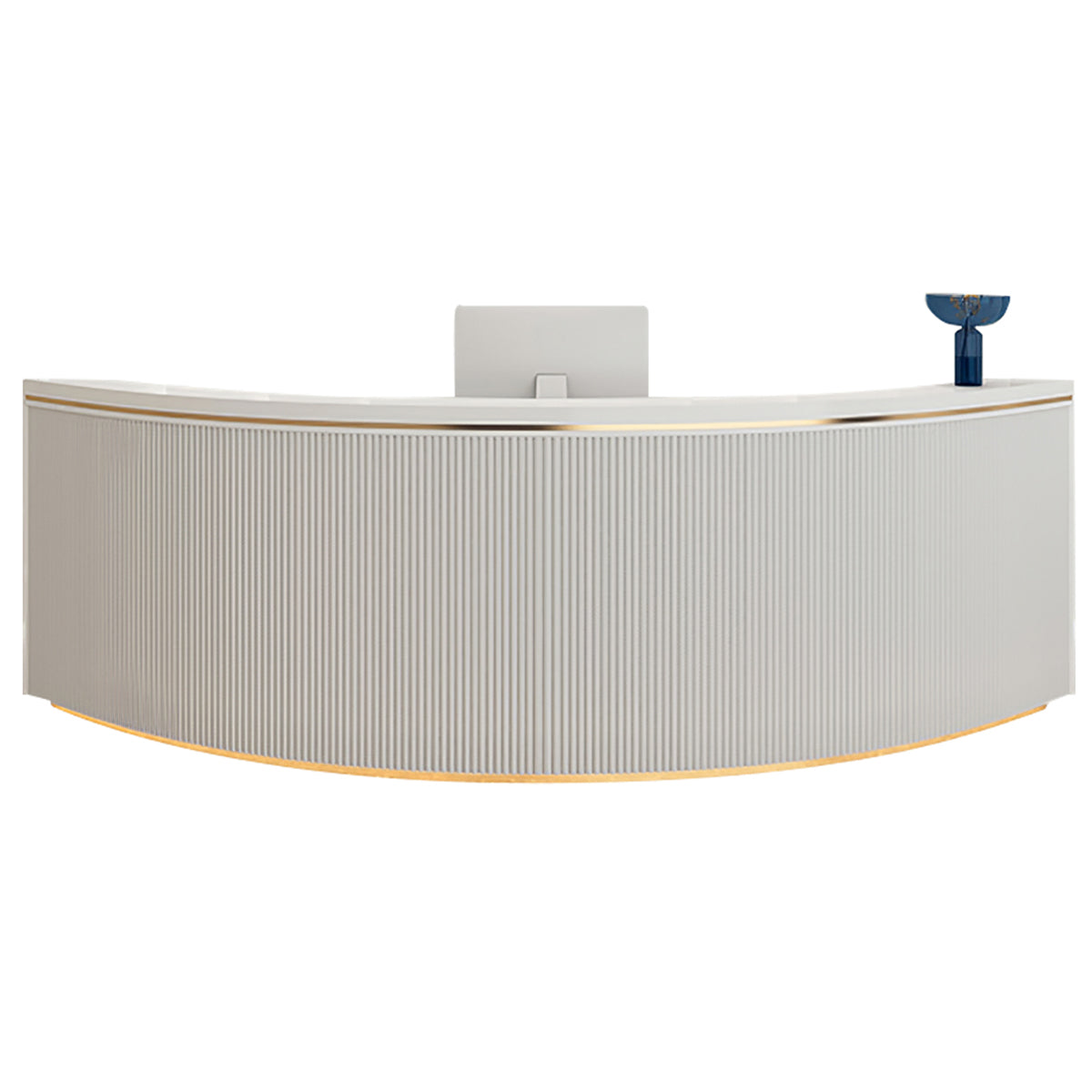 Minimalist White Semi-Circular Reception Desk for Beauty Salon(Sale Event)