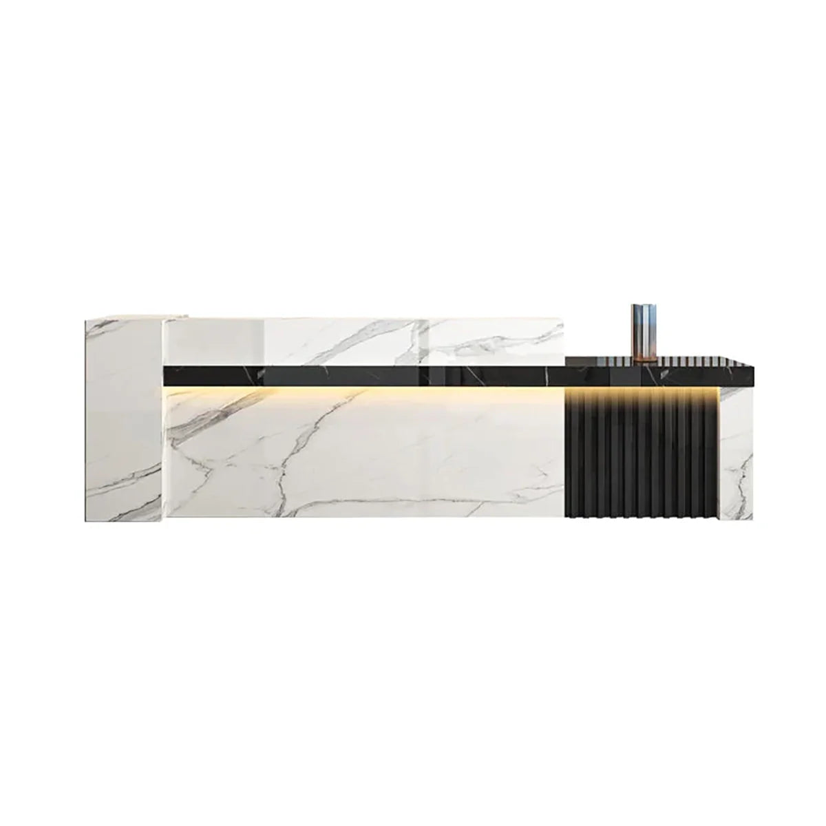 Minimalist Reception Desk with Side Storage Shelves for Office (Sale Event)