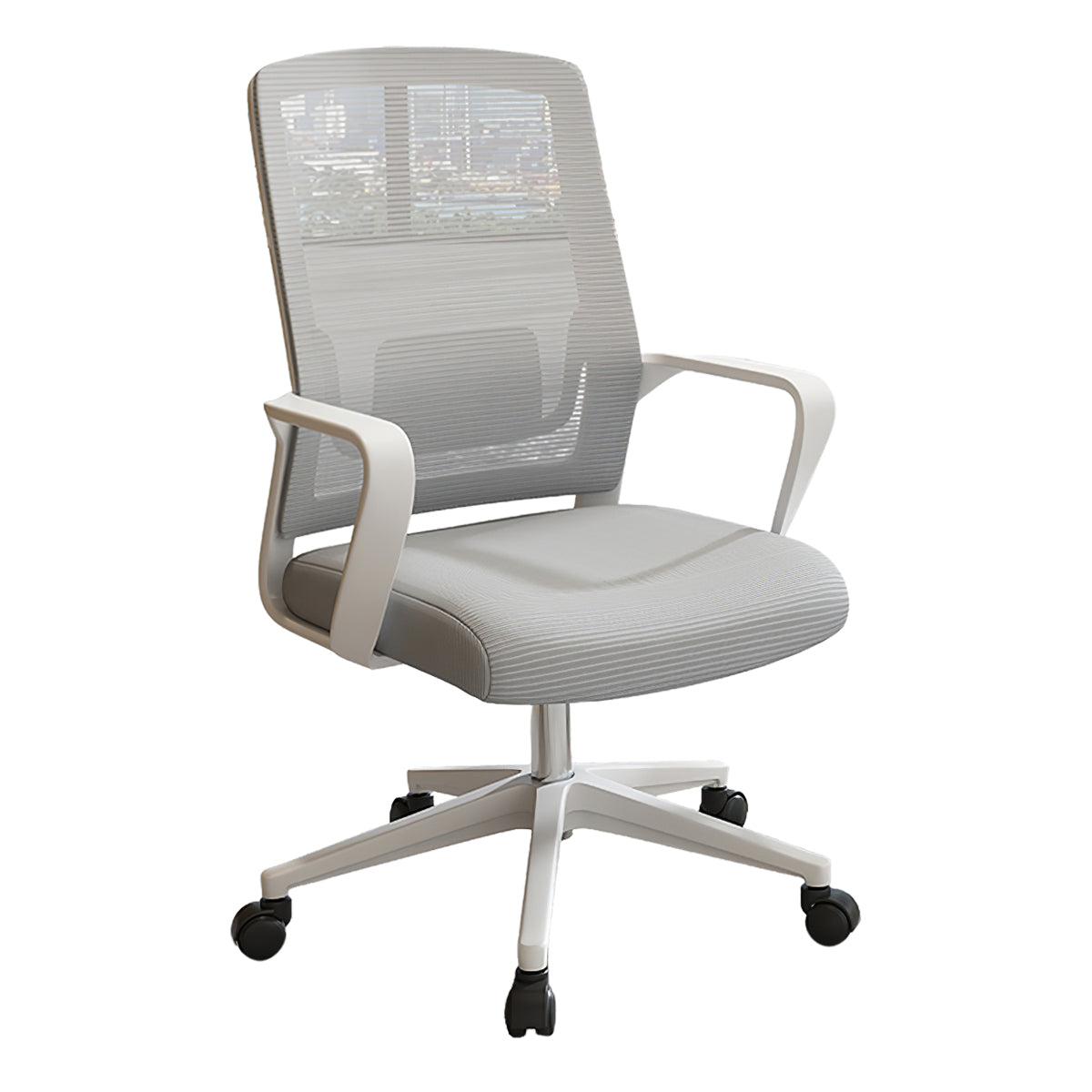 Minimalist Mobile Computer Office with Nylon Base and Casters