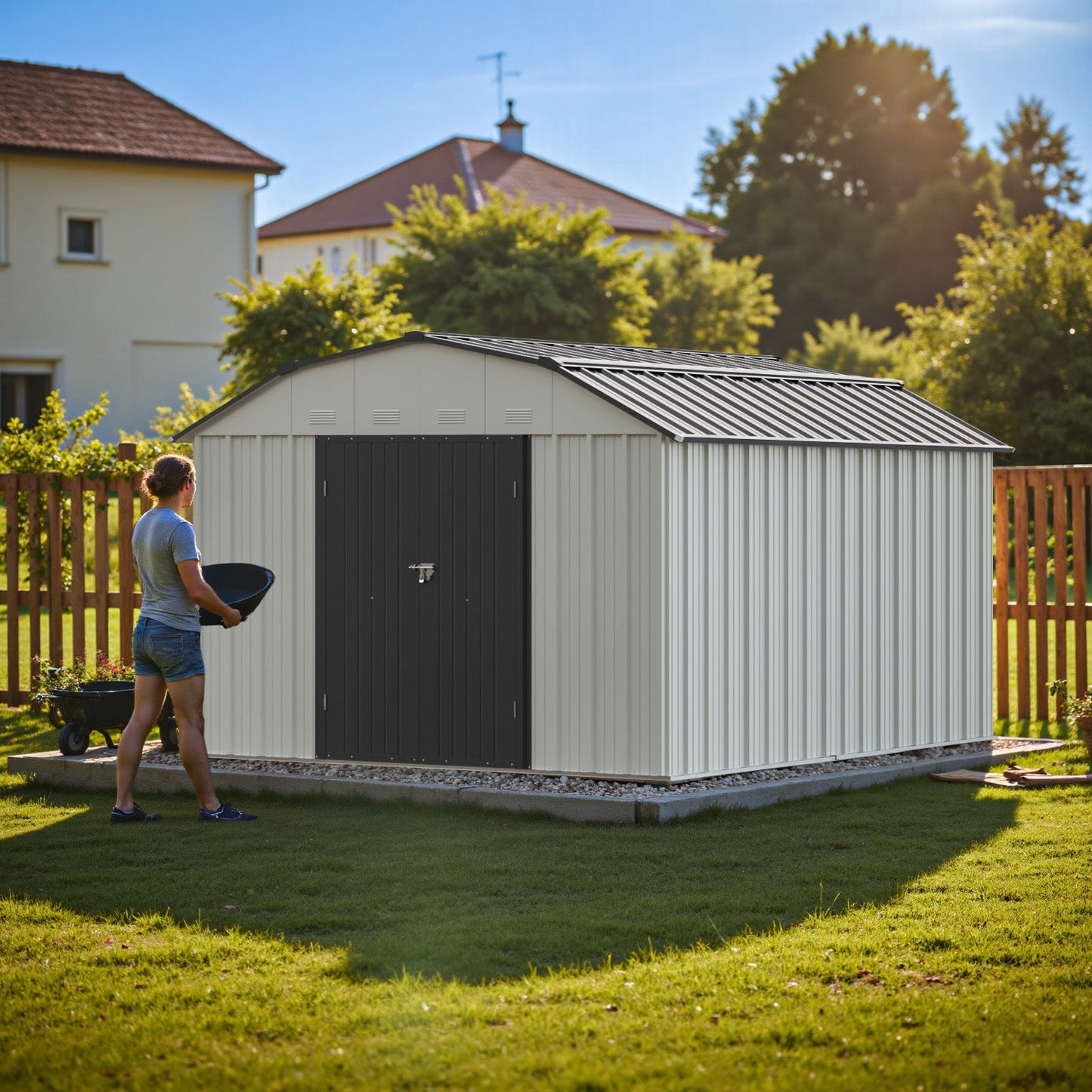 10x12 Barn Style Metal Shed with Gambrel Roof