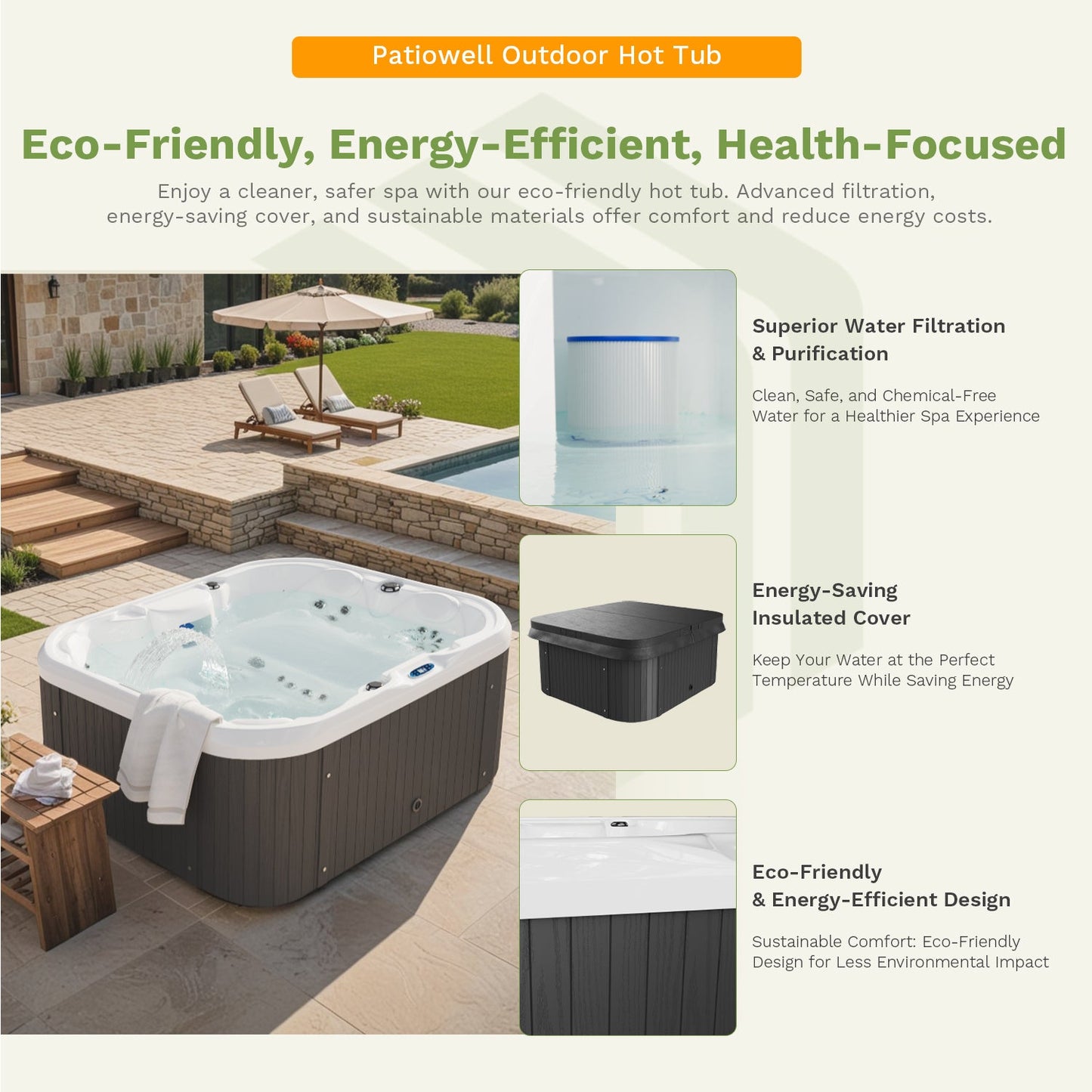 4-Person Freestanding Outdoor Hot Tub for Familiy Spa(copy)