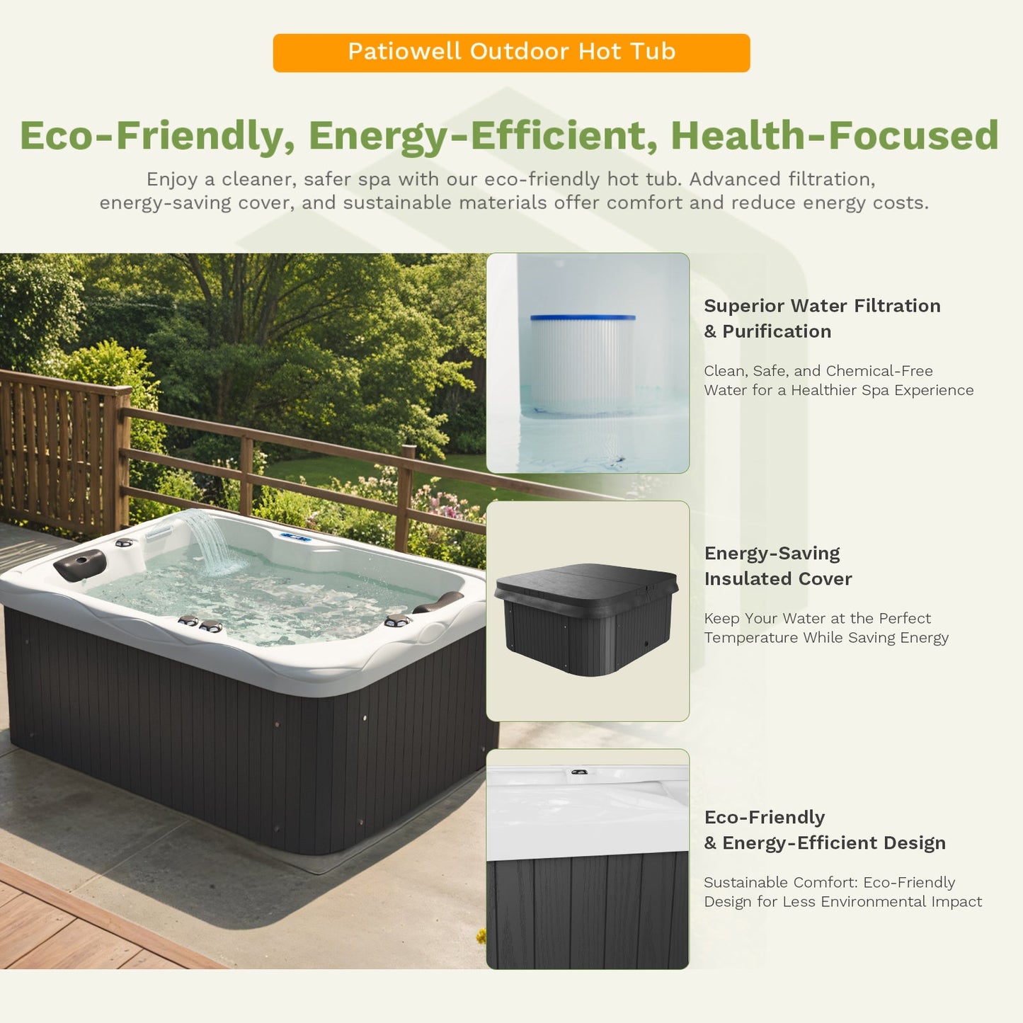 2 Person Outdoor Hot Tub with Water Jets(copy)