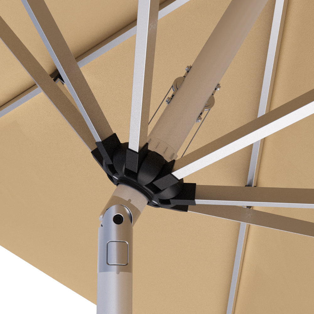 9ft Motorized Patio Umbrella with Remote & Optional Base