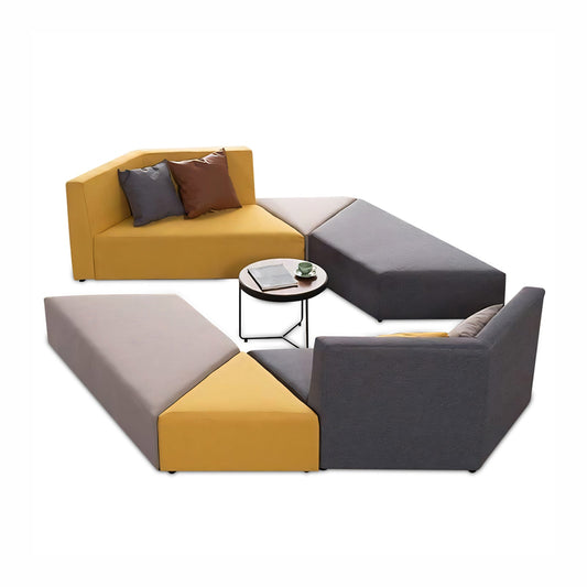 3-Piece Wooden Frame Corner Sofa with Armrest