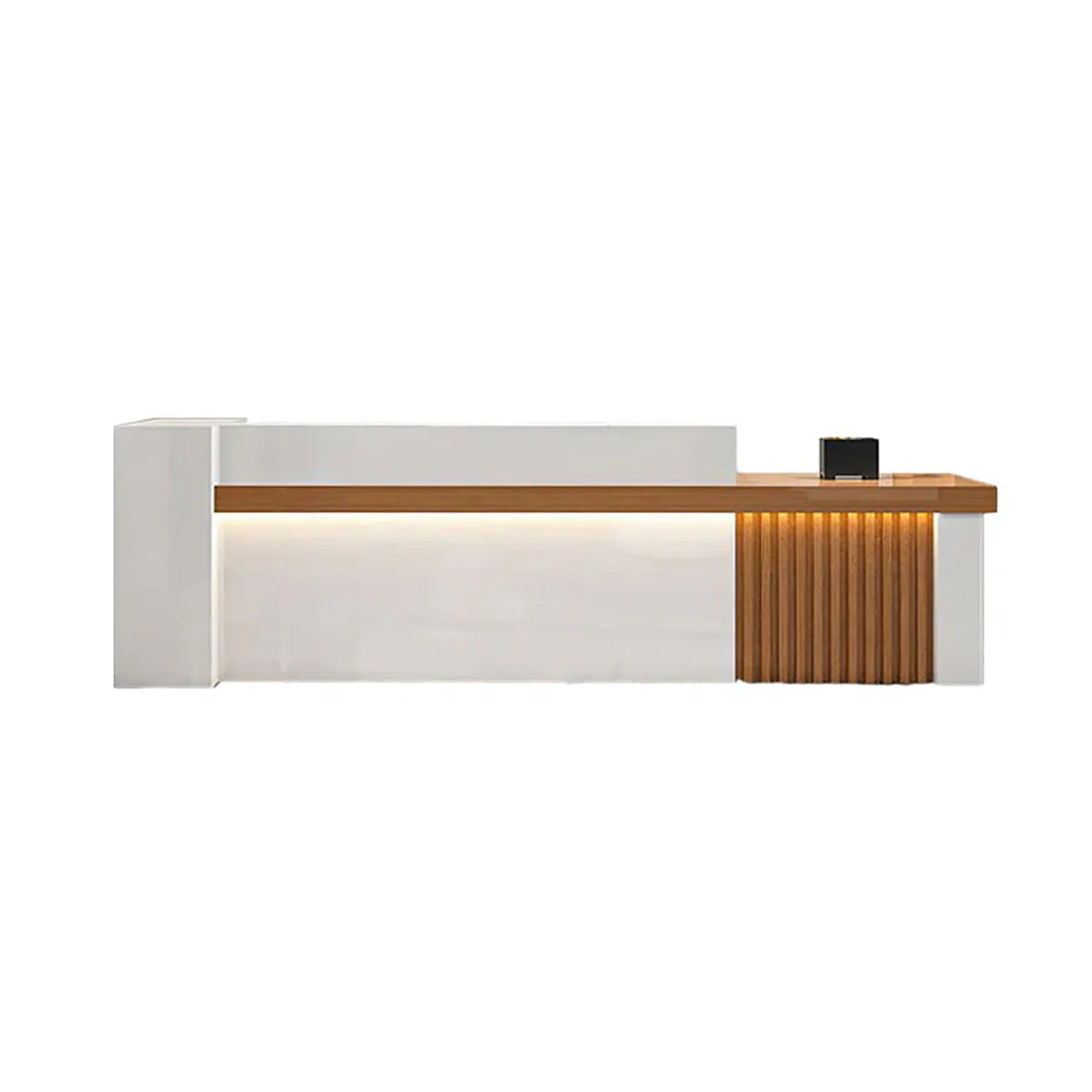 Minimalist Reception Desk with Side Storage Shelves for Office (Sale Event）