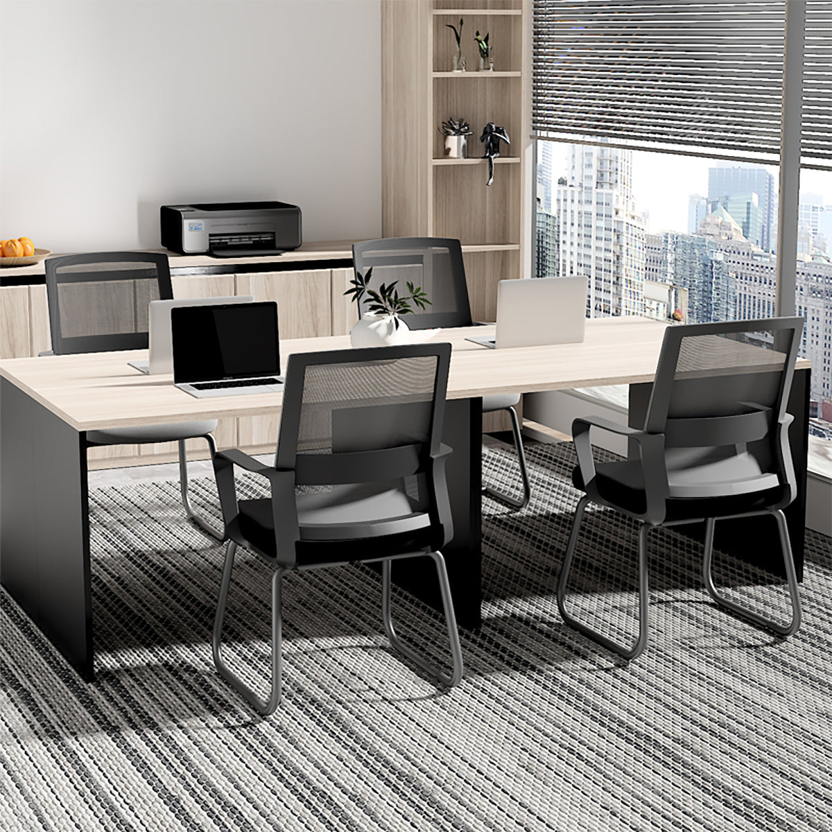 Minimalist Office Chair Conference Chair with C-Curve Backrest