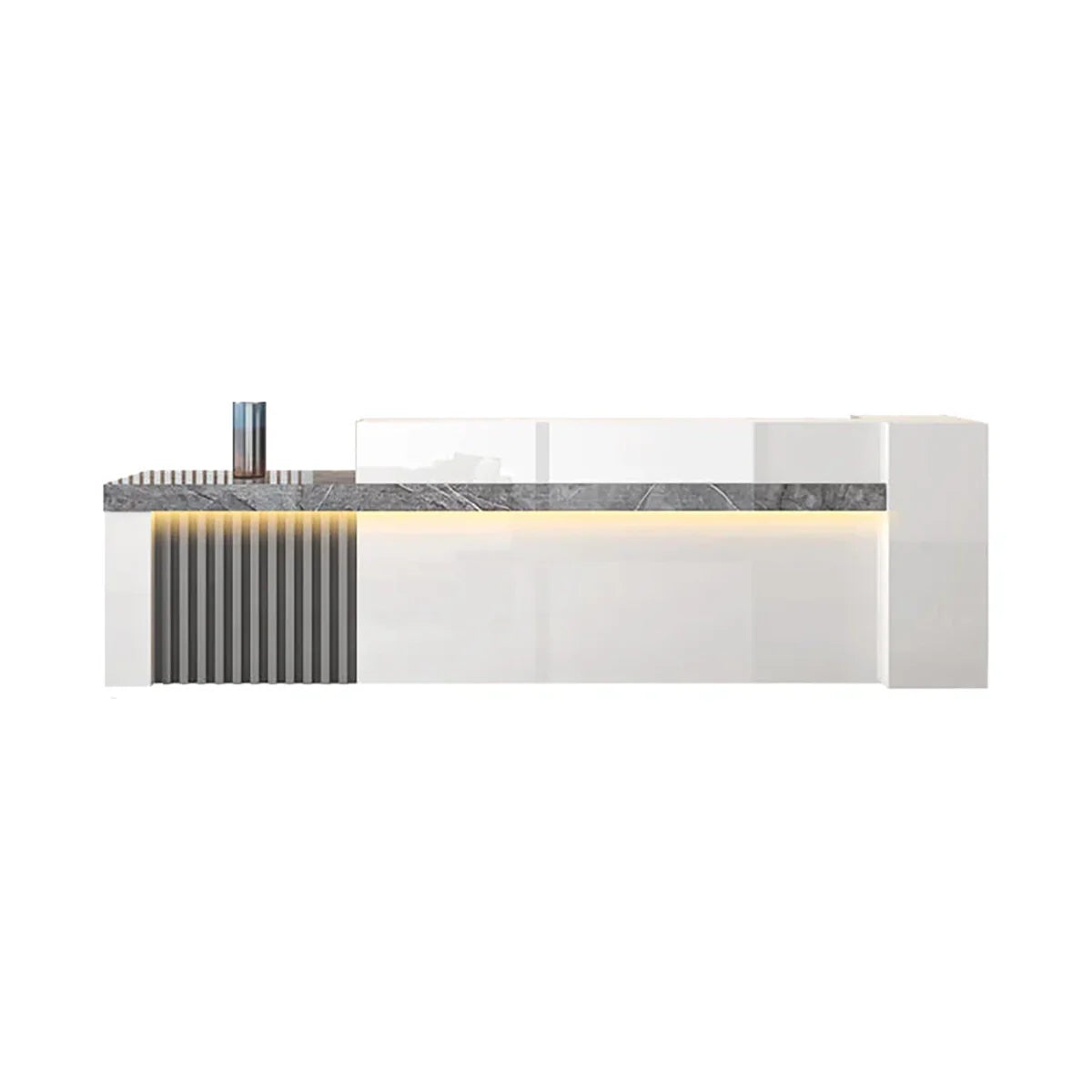 Minimalist Reception Desk with Side Storage Shelves for Office (Sale Event）