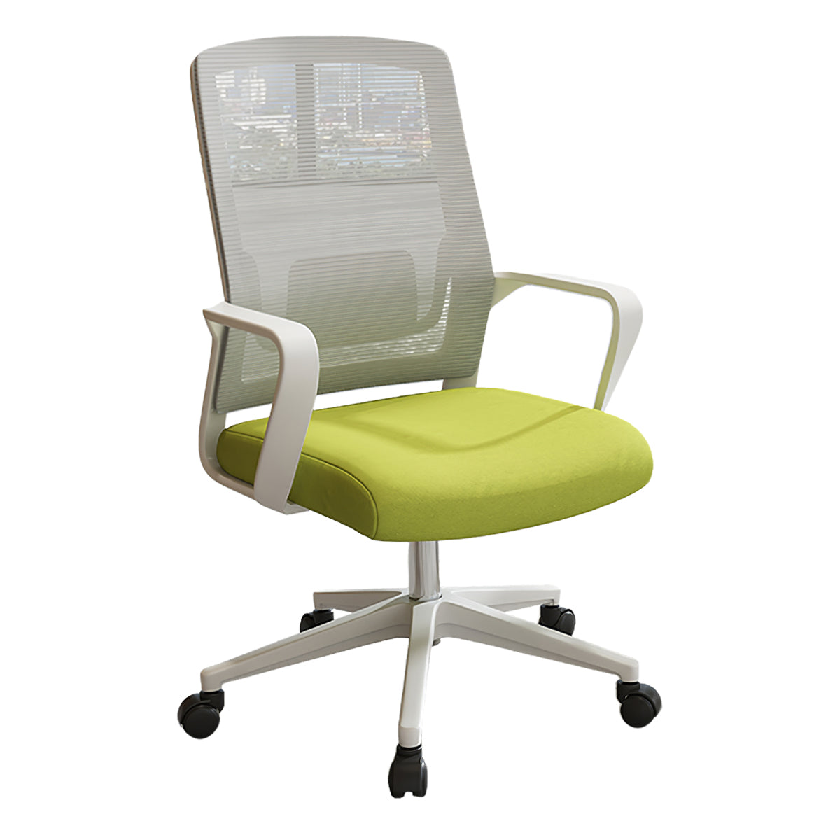 Minimalist Mobile Computer Office with Nylon Base and Casters