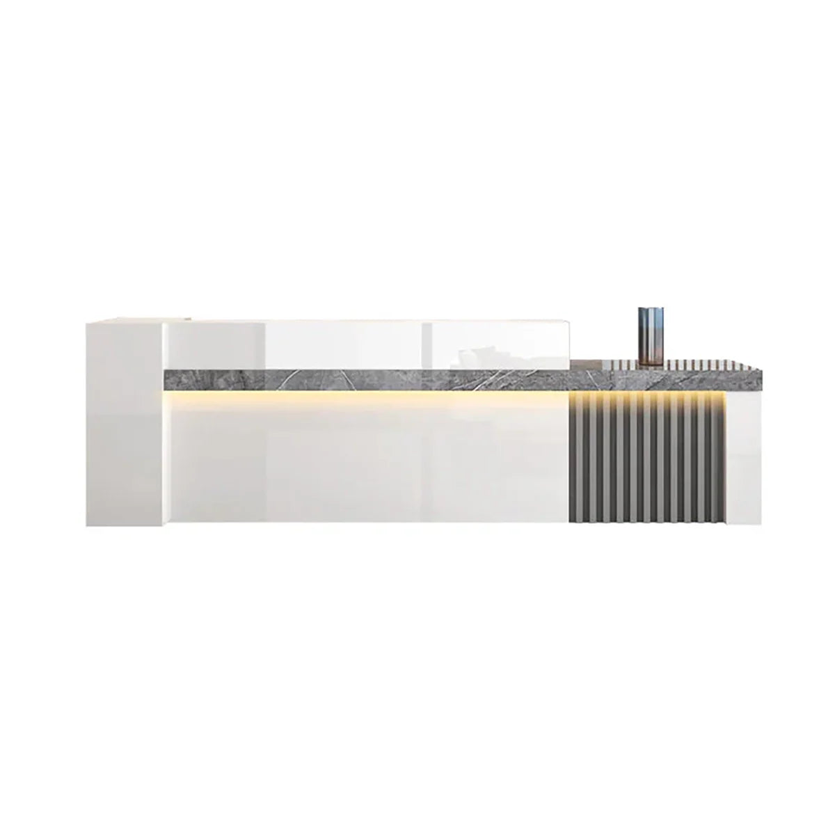 Minimalist Reception Desk with Side Storage Shelves for Office (Sale Event）