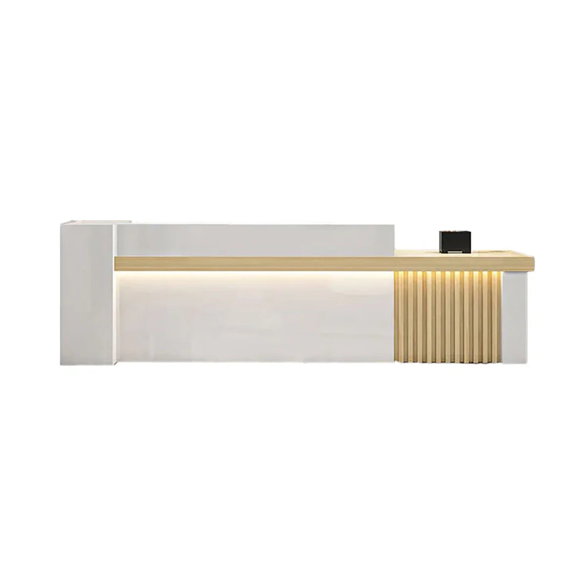Minimalist Reception Desk with Side Storage Shelves for Office (Sale Event）