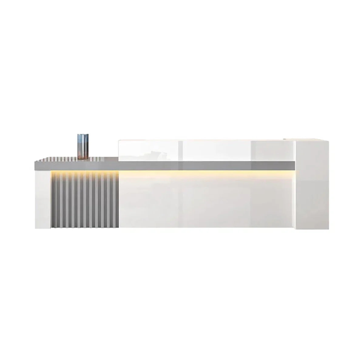 Minimalist Reception Desk with Side Storage Shelves for Office (Sale Event）