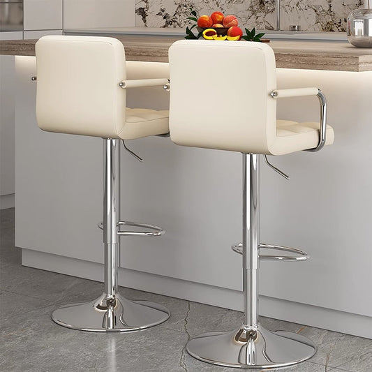 Adjustable Bar Stool with Backrest & Swivel for Commercial and Home
