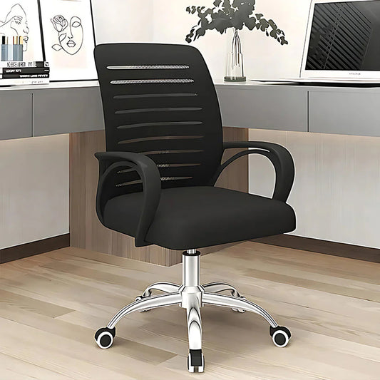 Adjustable Black Office Chair with Rotating Function