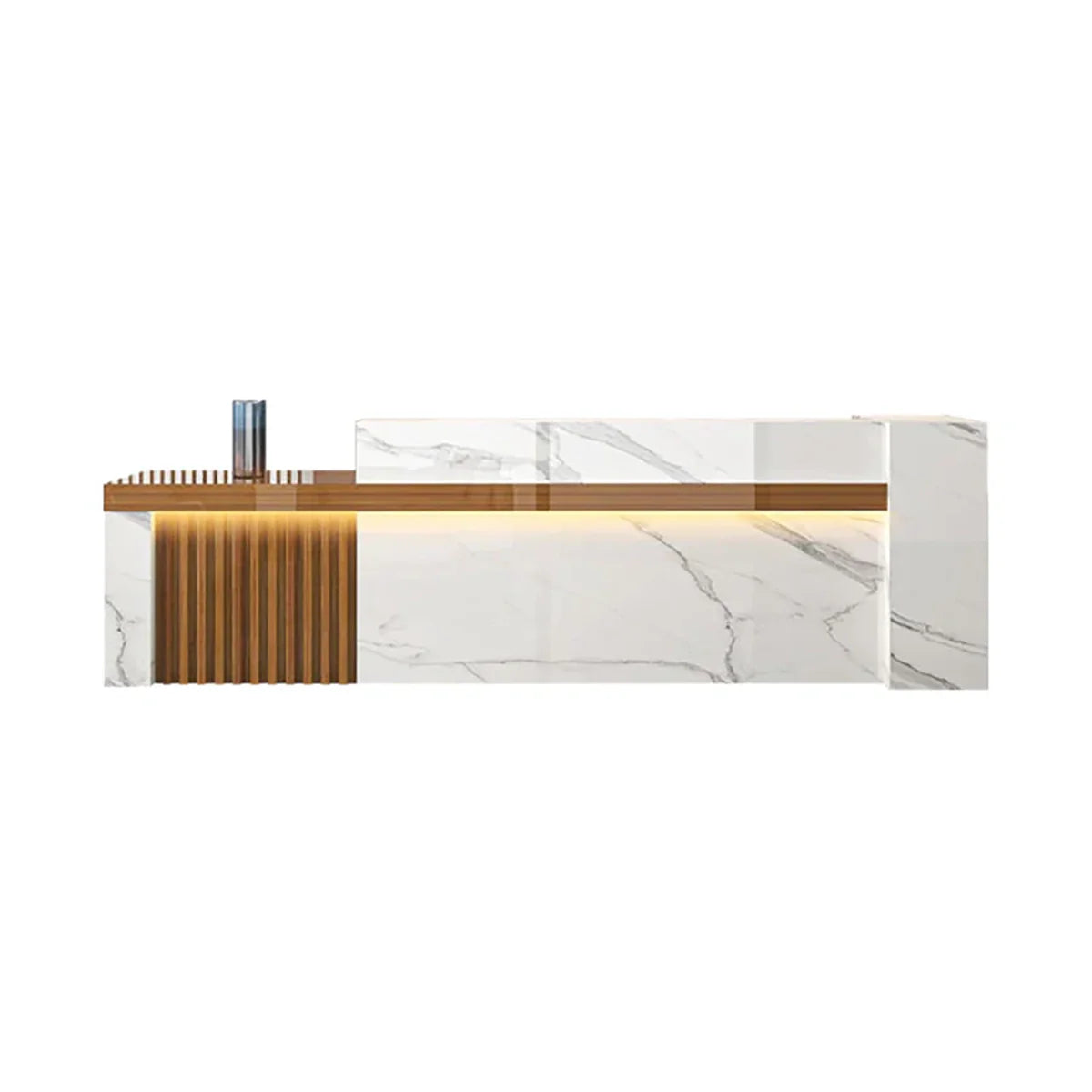 Minimalist Reception Desk with Side Storage Shelves for Office (Sale Event）