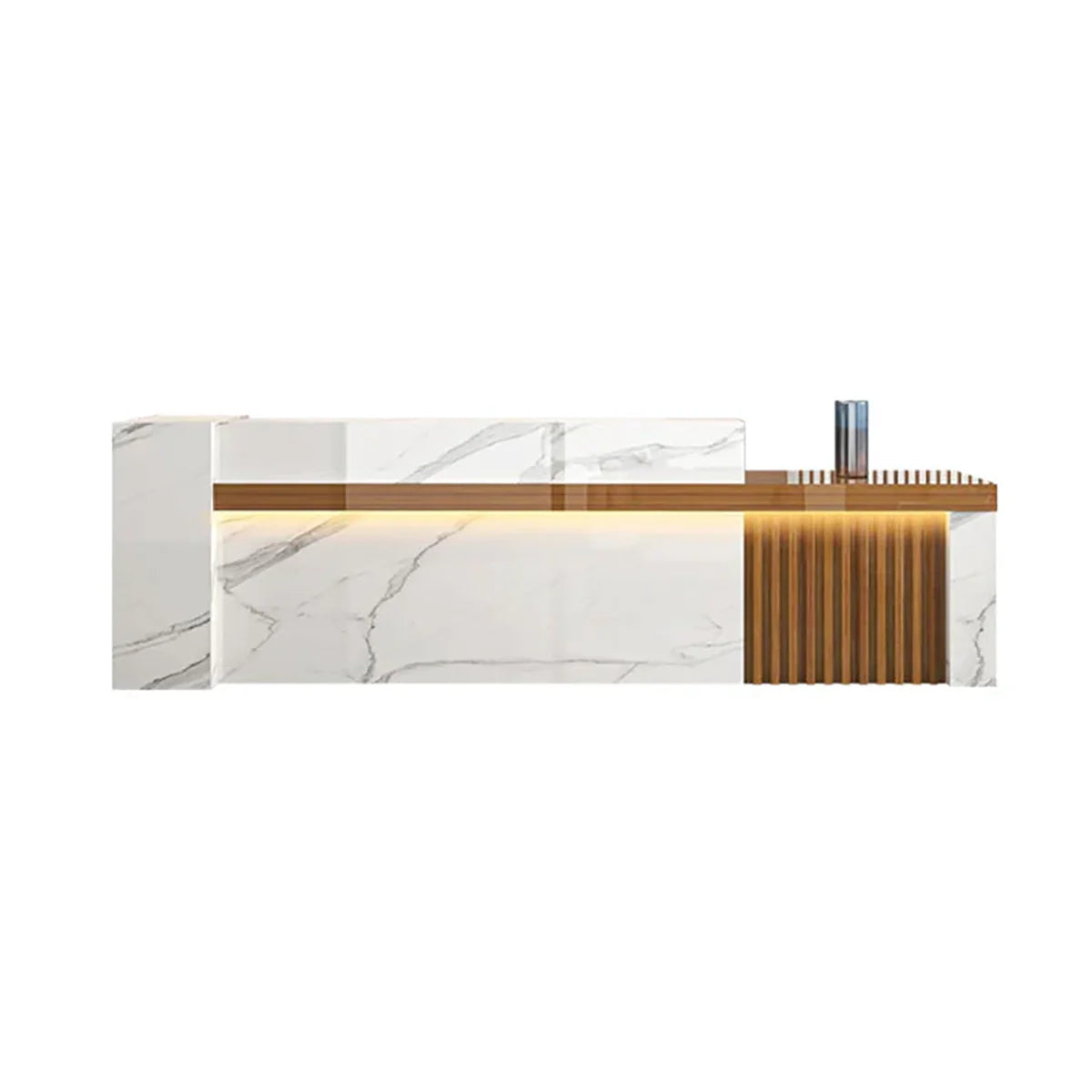 Minimalist Reception Desk with Side Storage Shelves for Office (Sale Event）