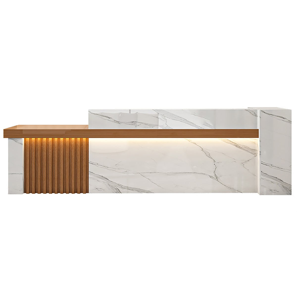 Minimalist Reception Desk with Side Storage Shelves for Office (Sale Event）