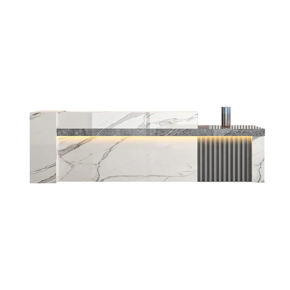 Minimalist Reception Desk with Side Storage Shelves for Office (Sale Event）