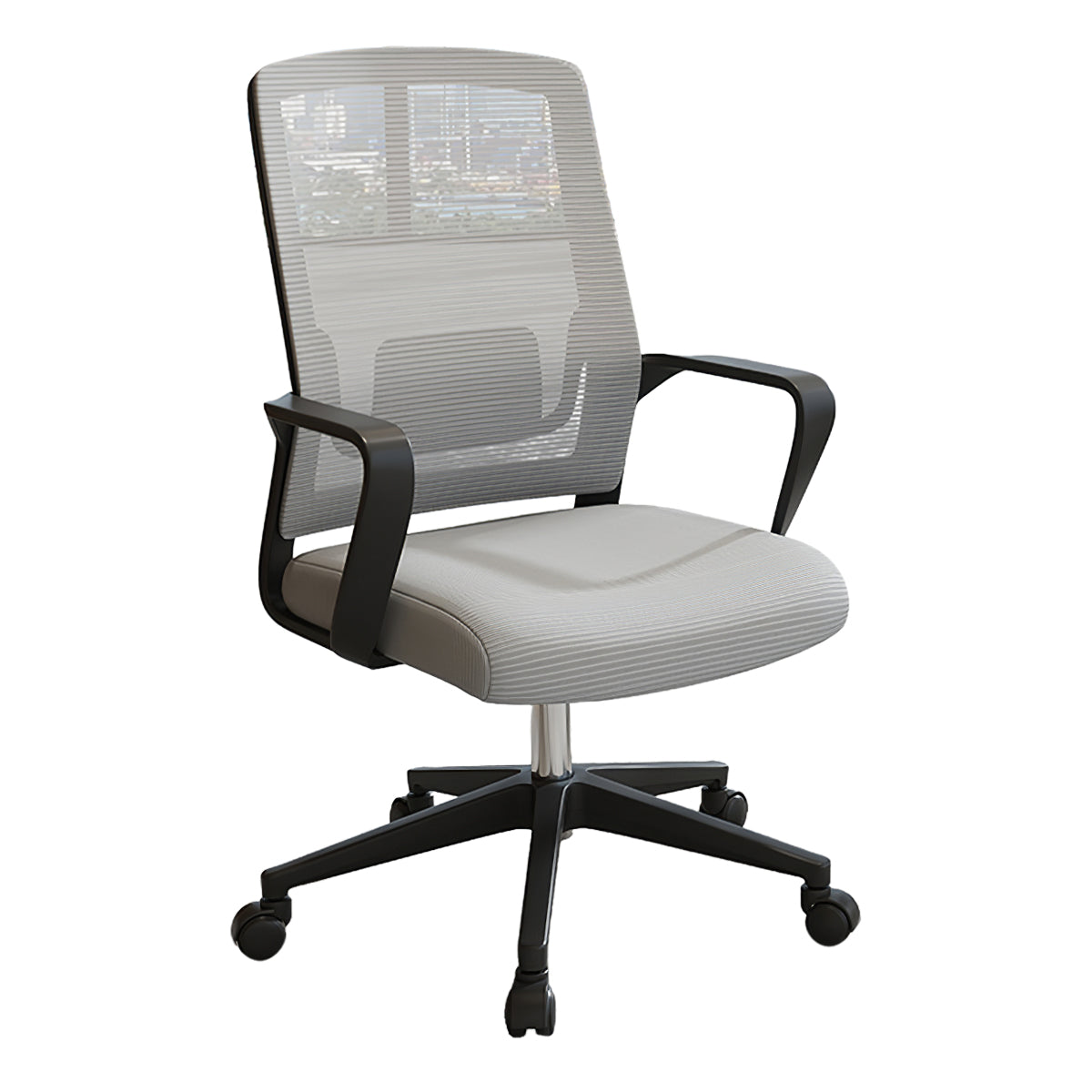 Minimalist Mobile Computer Office with Nylon Base and Casters