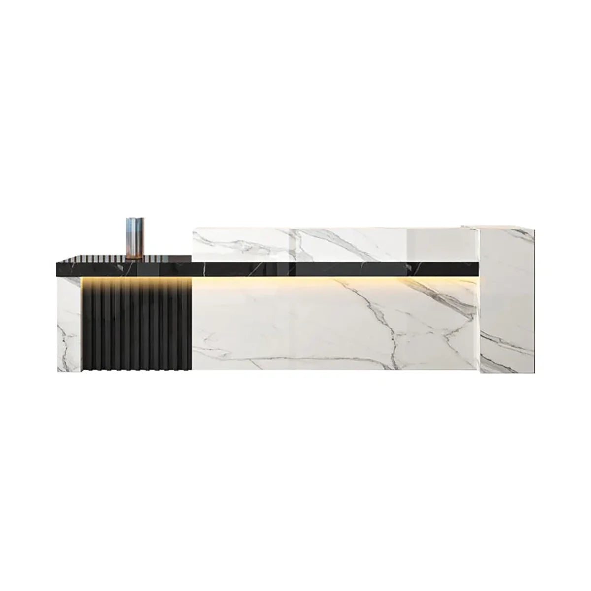Minimalist Reception Desk with Side Storage Shelves for Office (Sale Event）