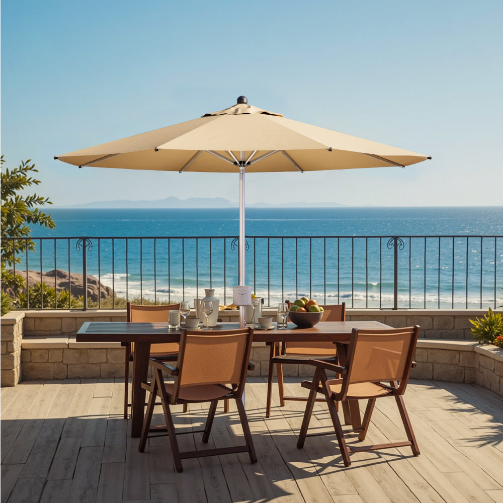 9ft Motorized Patio Umbrella with Remote & Optional Base